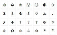 特殊符號,特殊字符,圖形文字,符號文字,中文圖形,符號字體